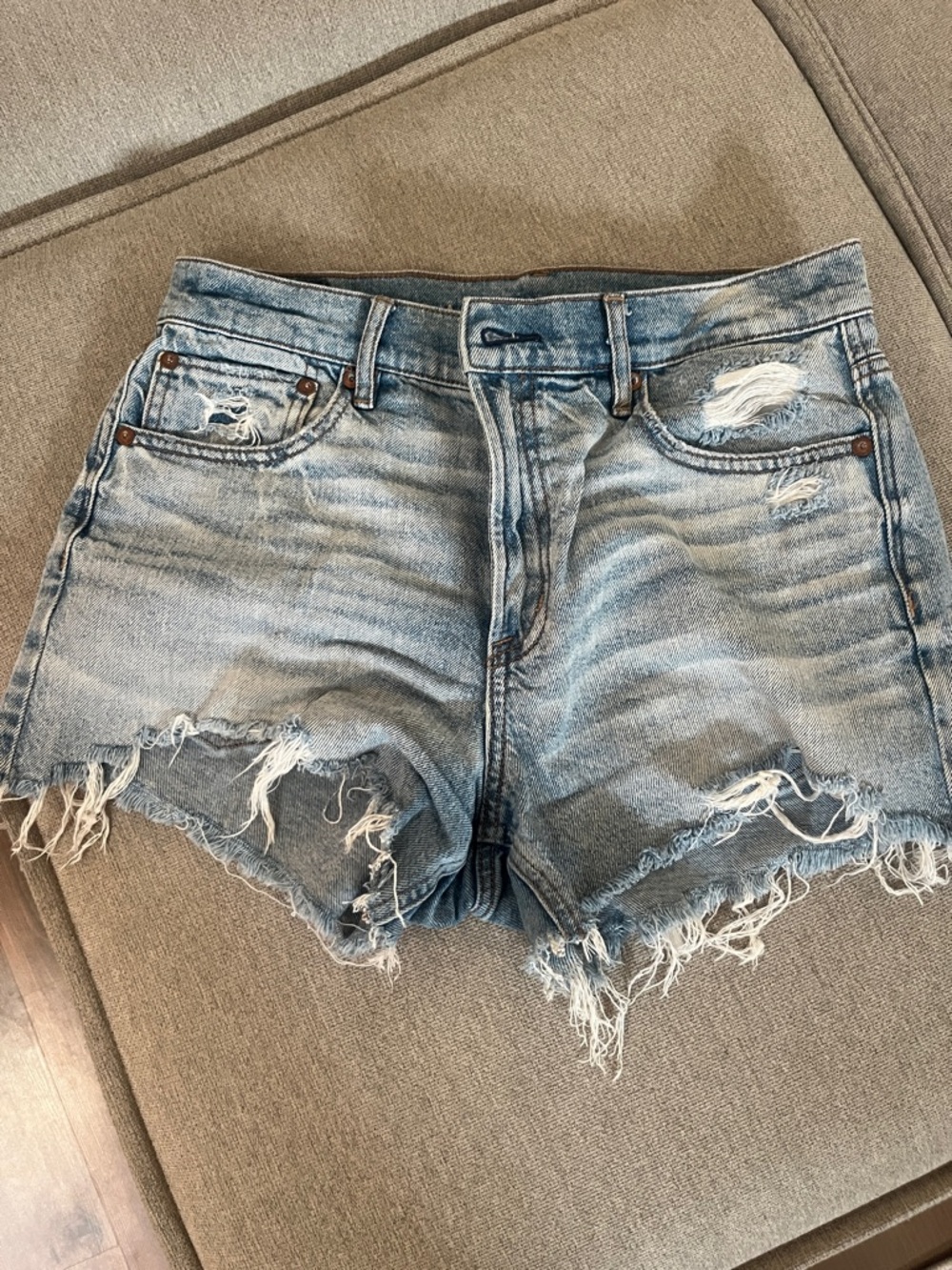 American eagle light Blue Distressed Denim Shorts